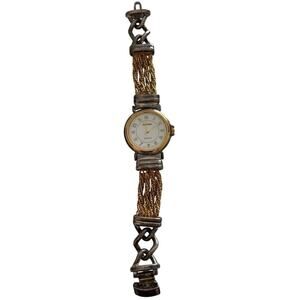 Capezio Quartz 5538 Women’s Bracelet Watch Silver Gold Toned New Battery